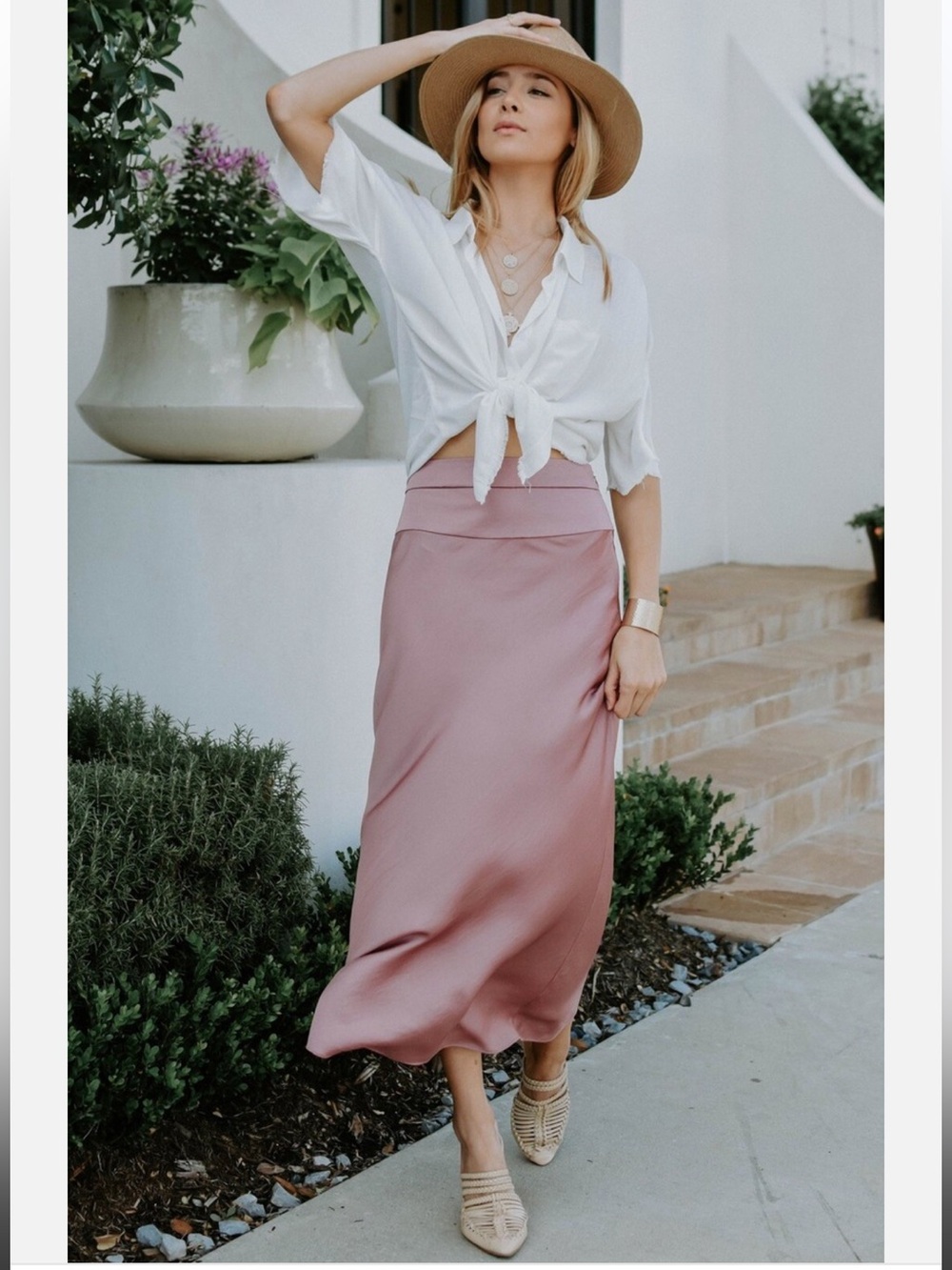 Free People Normani Bias Midi Skirt Size 10 Dusty Rose Feminine Romantic
